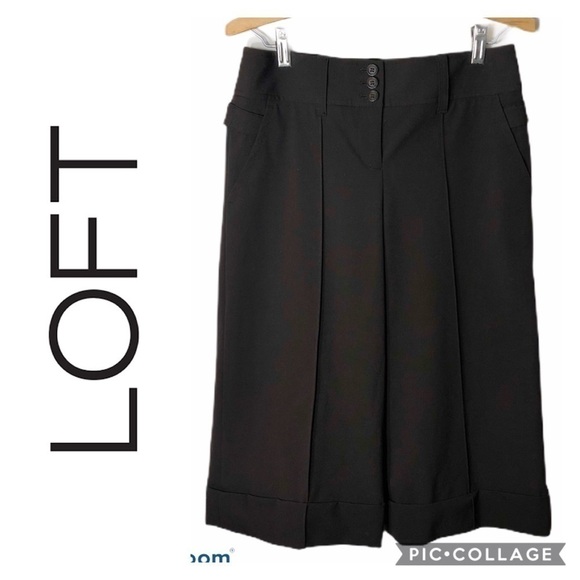 Loft Short Culottes Brown Sz 2 Pleated - Picture 1 of 5